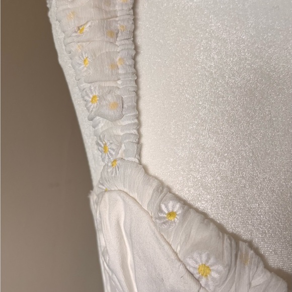 For Love And Lemons White Cotton Corset Blouse with Daisy Embroidery - Picture 7 of 7
